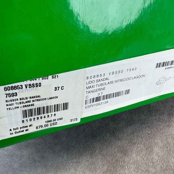 Bottega Veneta Lido Orange Woven Slide Maxi Flat Sandals NEW Lagoon Tangerine - Picture 14 of 14